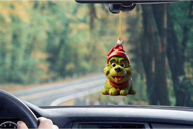 Acrylic DIY Christmas Dog Ornament Set – 9pc, Flat Green Pendants, Home Decoration Kit | Wowcher