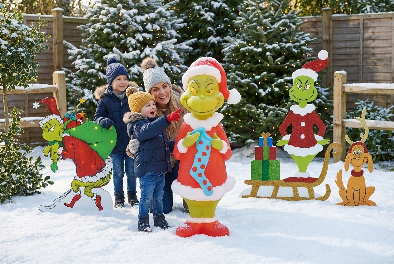 LED Grinch Christmas Garden Lights - 9 Designs | Wowcher