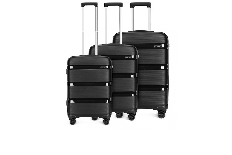 3-Piece Durable Hard Shell Kono Luggage Suitcase Set with TSA Lock | Wowcher