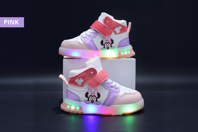 Unisex Kids' Disney  Light-Up Trainers, UK 6, Pink | Wowcher