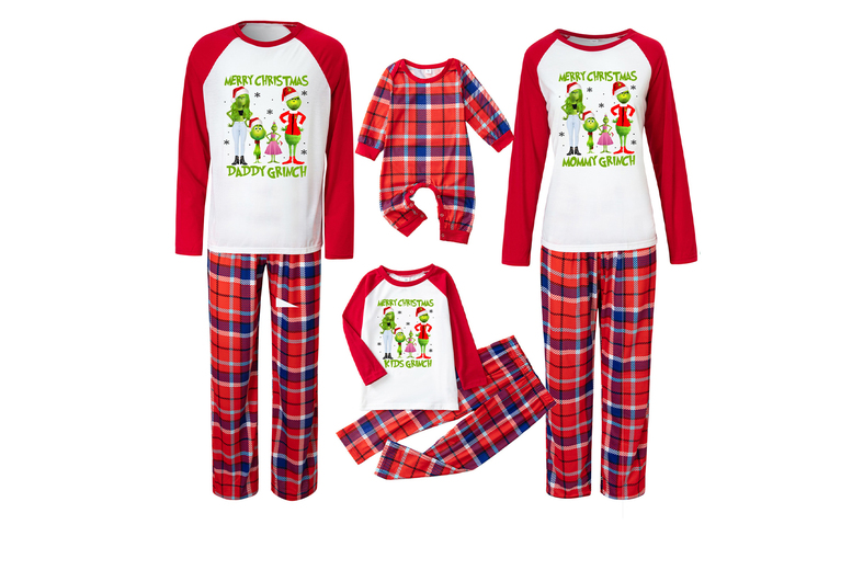 Unisex Black Breathable Summer Family Pyjama Set – Lightweight Grinch- Loungewear | Wowcher