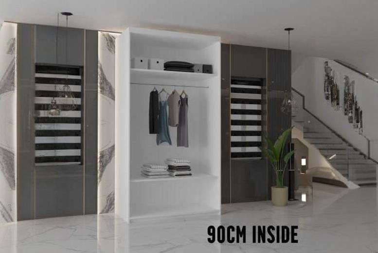 Jack II Sliding Mirror Door MDF Wardrobe – Multiple Sizes & Colours, Space-Saving Bedroom Storage | Wowcher