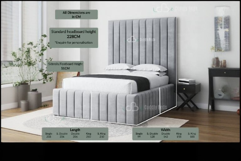 Iris Luxurious Upholstered Double Bed Frame with Optional Ottoman Storage – Contemporary Fabric Bedroom Furniture | Wowcher Iris Luxurious Upholstered Double Bed Frame with Optional Ottoman Storage – Contemporary Fabric Bedroom Furniture | Wowcher