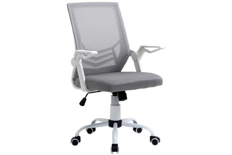 Ergonomic Mesh Office Chair – Adjustable Height, Breathable Grey Fabric, 120kg Capacity | Wowcher