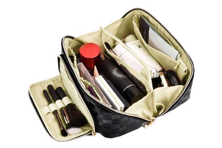 PU Leather Checkered Modular Cosmetic Storage Bag – Spacious, Durable, Travel-Ready | Wowcher
