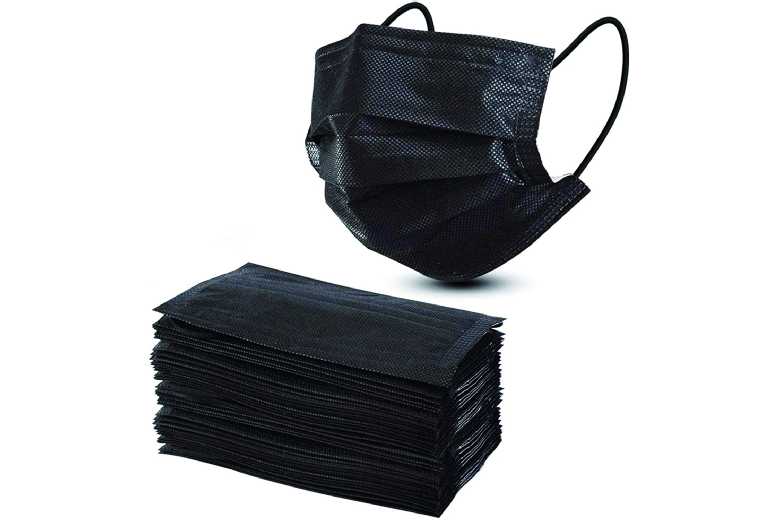 Stylish 3 Ply Black Face Masks – Pack of 50 or 100 | Wowcher