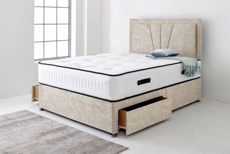 Cream Vienna Divan Bed Set w/ Optional Storage – 6 Sizes Cream Vienna Divan Bed Set w/ Optional Storage – 6 Sizes