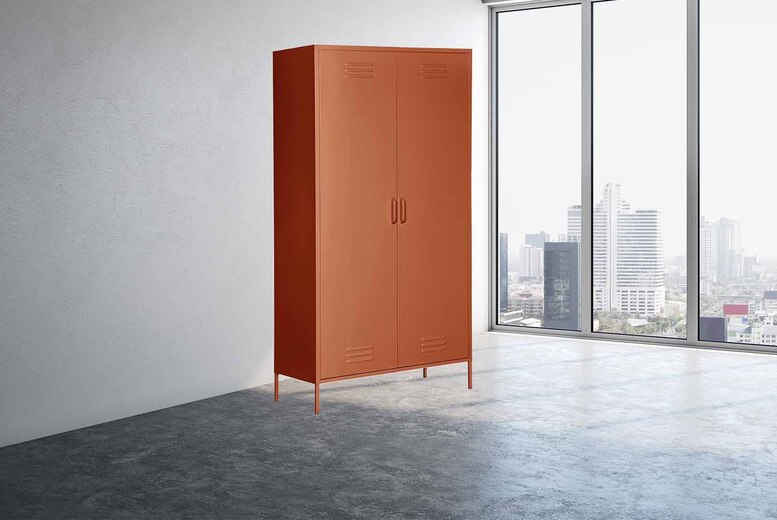 Steel Double Door Metal Bedroom Wardrobe – Large Lockable Storage, Adjustable Shelves, 5 Colours | Wowcher Steel Double Door Metal Bedroom Wardrobe – Large Lockable Storage, Adjustable Shelves, 5 Colours | Wowcher
