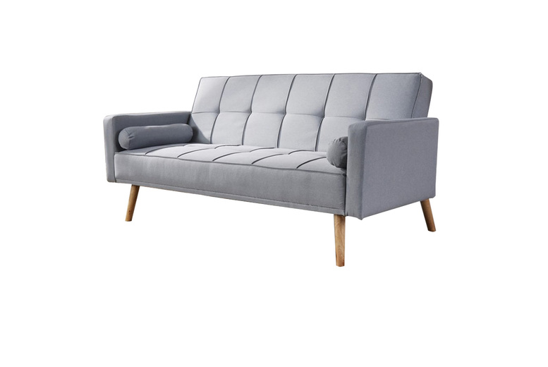 Grey Linen Modern Double Sofa Bed – 2-Seater, Extendable, Space-Saving | Wowcher Grey Linen Modern Double Sofa Bed – 2-Seater, Extendable, Space-Saving | Wowcher