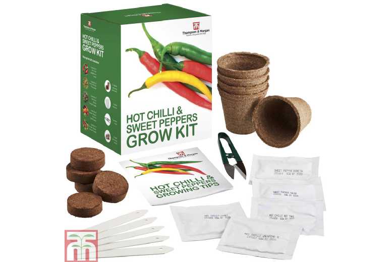 Chilli & Sweet Pepper Seed Grow Kit - 5 Varieties, Complete Gardening Set | Wowcher