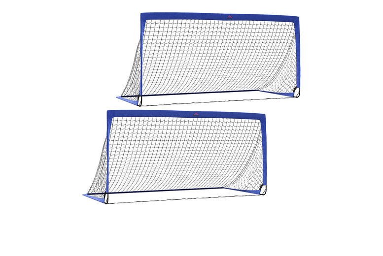Set of Two 3ft x 6ft Blue Foldable Outdoor Football Nets – Durable & Portable | Wowcher