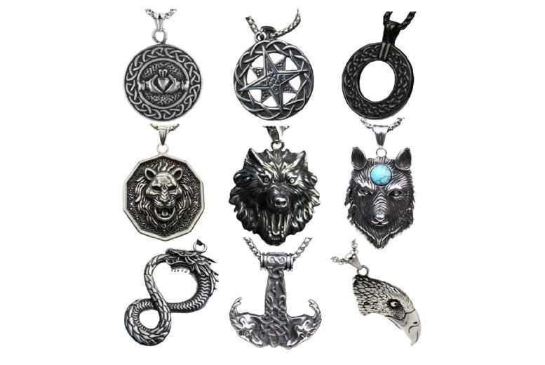 Men’s Majestic Celtic Wolf, Dragon & Eagle Necklaces | Wowcher