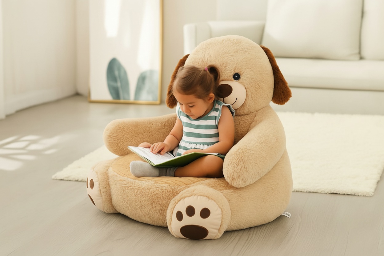Kids Velvet Plush Animal Sofa Chair - 6 Fun Designs, Toddler Size | Wowcher