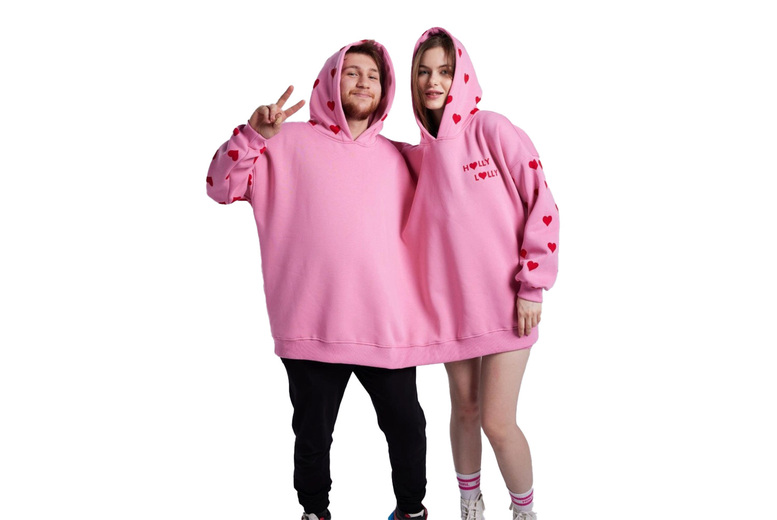 Unisex Lightweight Couples’ Pink Hoodie Sweatshirt – Breathable, Oversized Summer Loungewear | Wowcher Unisex Lightweight Couples’ Pink Hoodie Sweatshirt – Breathable, Oversized Summer Loungewear | Wowcher