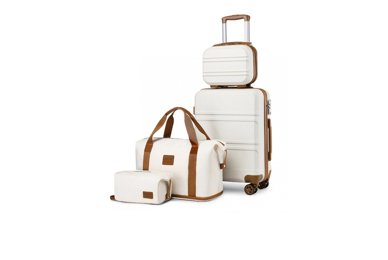 4-Piece ABS Hard Shell Luggage Set – 360° Spinner, TSA Lock, Cabin Size | Wowcher