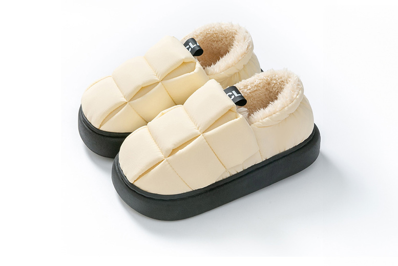 Unisex Grey Quilted Cotton Slippers with Optional Accessories – 5 Sizes & 5 Colours | Wowcher