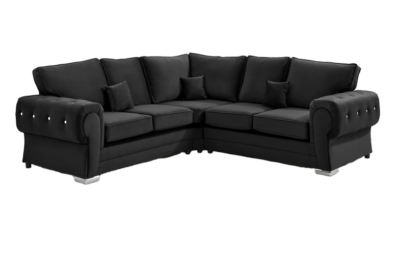 Verona Plush Velvet Fullback Corner Sofa – Large Modern Family Seating, 6 Colours | Wowcher Verona Plush Velvet Fullback Corner Sofa – Large Modern Family Seating, 6 Colours | Wowcher