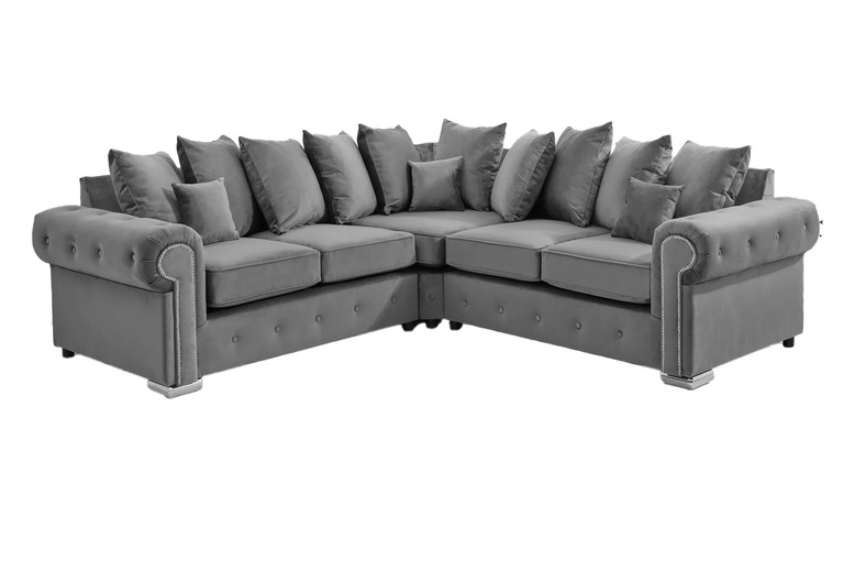 Olympia Plush Velvet Corner Sofa – Modern 5-Seater, Scatterback, 6 Colours | Wowcher Olympia Plush Velvet Corner Sofa – Modern 5-Seater, Scatterback, 6 Colours | Wowcher