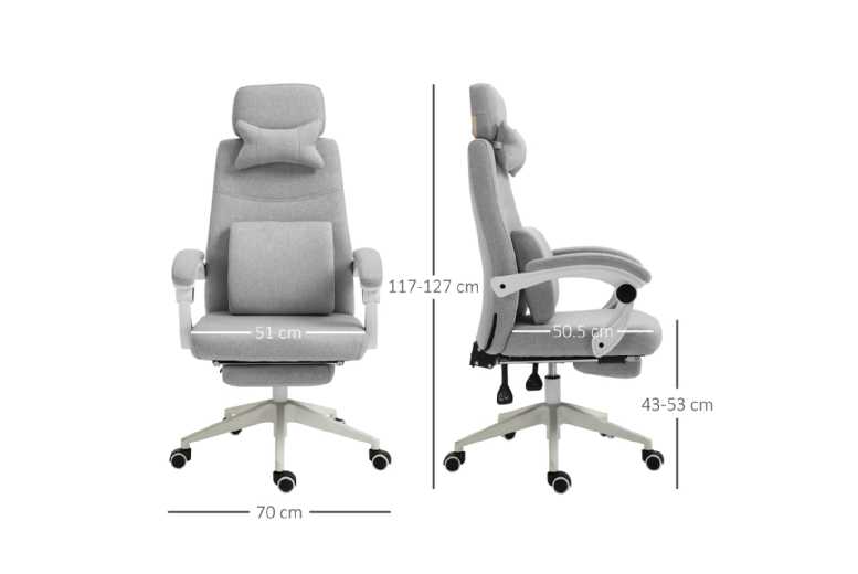 Vinsetto Deluxe Office Chair with Relaxation Footrest | Wowcher