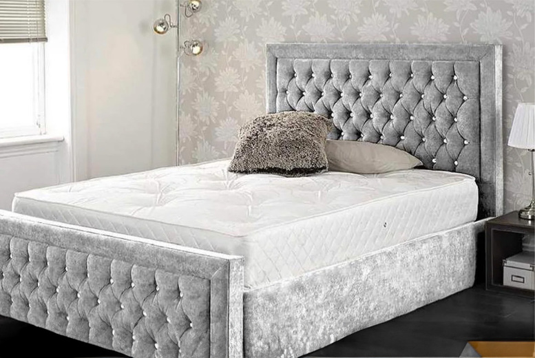 Bliss Crush Velvet Frame Bed – Elegant & Sturdy | Wowcher Bliss Crush Velvet Frame Bed – Elegant & Sturdy | Wowcher