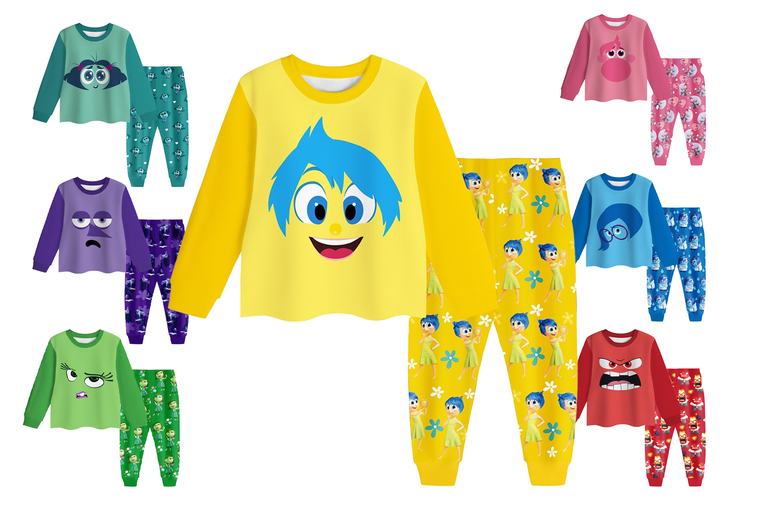 Unisex Kids’ Inside Out Pyjama Set – Soft Hypoallergenic Blend, Ages 2-10 | Wowcher