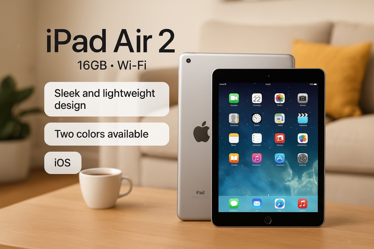Apple iPad Air 2 16GB Wi-Fi Tablet - Space Grey, Portable High Performance | Wowcher