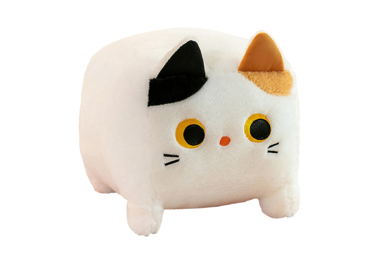 Stuffed Square Cat Plush Toy – 2 Sizes & 4 Colours | Wowcher
