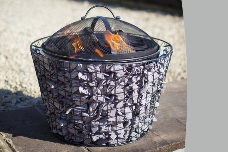 £44 instead of £84.99 for a La Hacienda cone pebble and steel mesh outdoor fire pit and grill from Wowcher Direct - save 48%