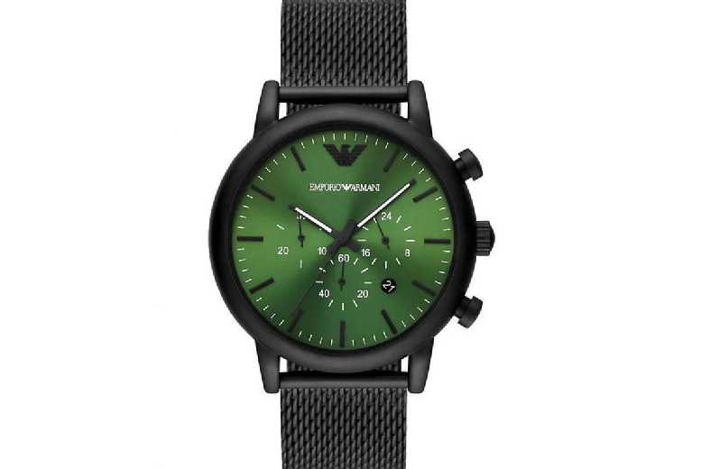 Emporio Armani AR11470 Men’s Luxury Chronograph Quartz Watch – Black Stainless Steel, 46mm, Water-Resistant | Wowcher