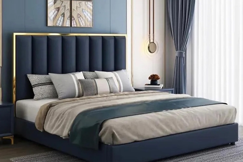 Dior Gold Line Plush Bed Frame – Elegant & Modern | Wowcher Dior Gold Line Plush Bed Frame – Elegant & Modern | Wowcher