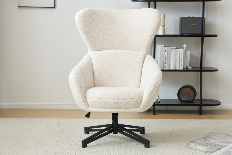 Noah Swivel Ergonomic Leisure Armchair – 100% Polyester Upholstery, 360° Rotation, High Back, Choice of Yellow, Orange, Blue or White | Wowcher Noah Swivel Ergonomic Leisure Armchair – 100% Polyester Upholstery, 360° Rotation, High Back, Choice of Yellow, Orange, Blue or White | Wowcher
