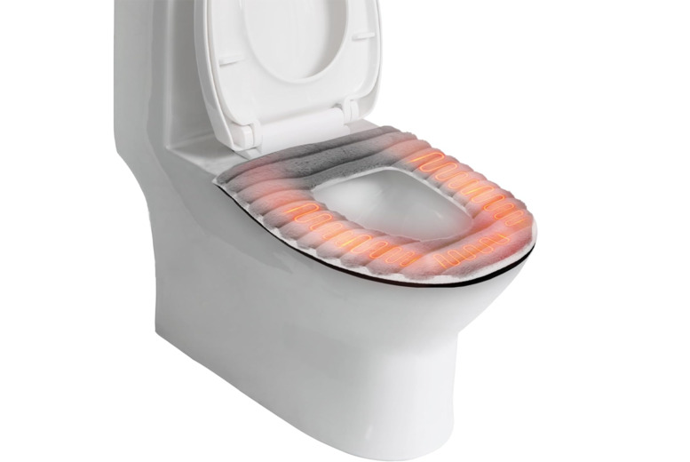 USB-Powered Heated Toilet Seat Cover – Plush Velvet, Fits Most Toilets | Wowcher
