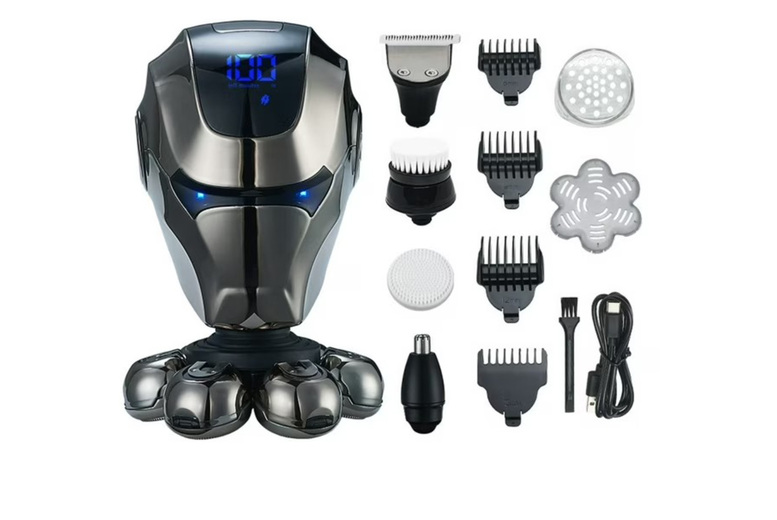 7D Rechargeable Waterproof Men’s Electric Shaver & Beard Trimmer Kit – Wet/Dry, Cordless, Multi-Head | Wowcher