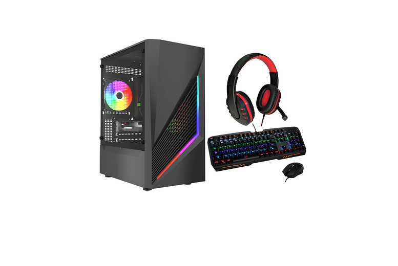 BCC Ultra Fast RTX Gaming PC – Intel i5, GT1030, 16GB RAM, 256GB SSD + 1TB HDD, Mechanical Keyboard & Full Setup Options | Wowcher