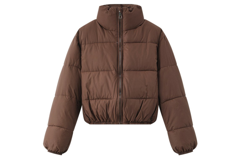 Khaki Women’s Lightweight Down Puffer Jacket – Short Quilted Thermal Coat, 4 Colours, UK10-16 | Wowcher