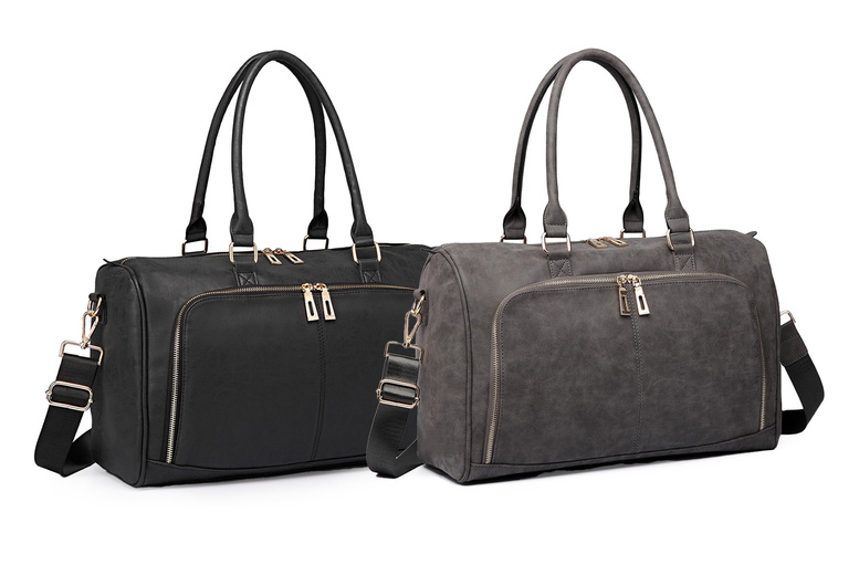 Black Miss Lulu Vegan Leather Shoulder Tote Diaper Bag – Multi-Compartment, Waterproof, Convertible Satchel | Wowcher