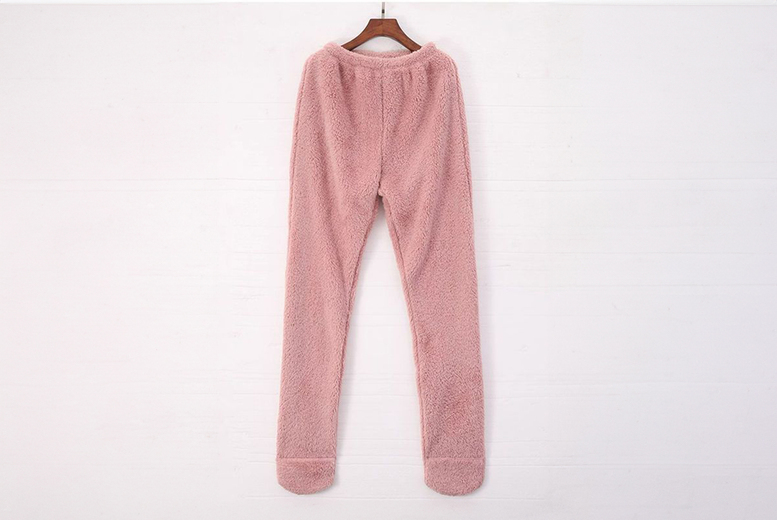 Unisex Warm Fleece Lined Plush Footed Pyjama for Adults, UK10, Rose | Wowcher