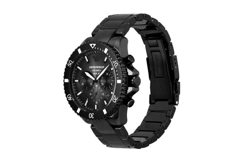 Emporio Armani Chronograph Black Ceramic Watch Men's AR70009 Wowcher