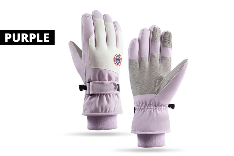 Canada Goose- Thermal Touchscreen Windproof Ski Gloves, Women, Purple | Wowcher