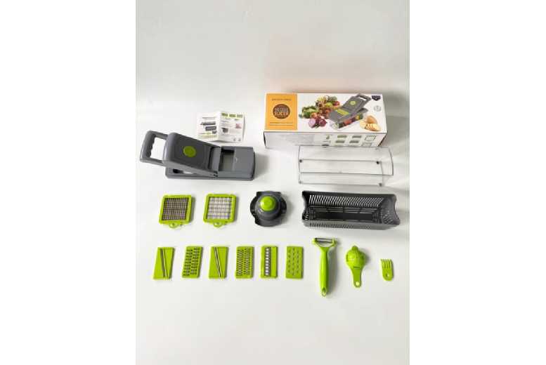 Premium ABS Multi-Blade Vegetable Chopper - 8-in-1, Compact, 1.5L | Wowcher