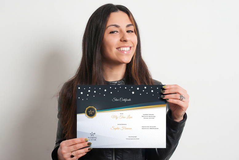 Name a Star Experience - Personalised Star Certificate, Registration Pack & Lifetime Web App Access - naming-a-star.co.uk - Unique Digital Gift | Wowcher