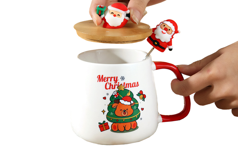 Christmas Ceramic Mug Gift Set – 400ml Festive Tableware, Durable Ceramic, 4 Designs | Wowcher