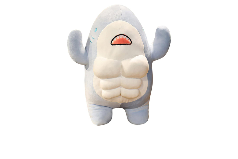 Buff Shark Plush Toy - Soft Huggable Companion (Ages 15-35) - Blue or Grey - 35cm/60cm | Wowcher