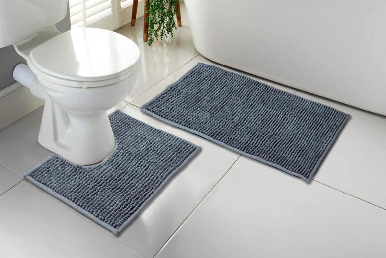 Set of 1 or 2 1000GSM Microfibre Bath Mat – 5 Colours | Wowcher