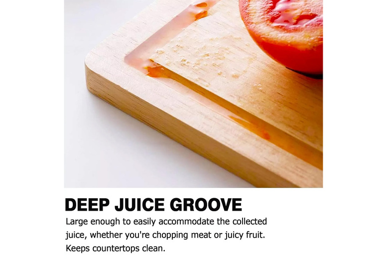 Super-Sized Bamboo Chopping Board with Juice Groove - Eco-Friendly, Water Resistant, Extra Large | Wowcher