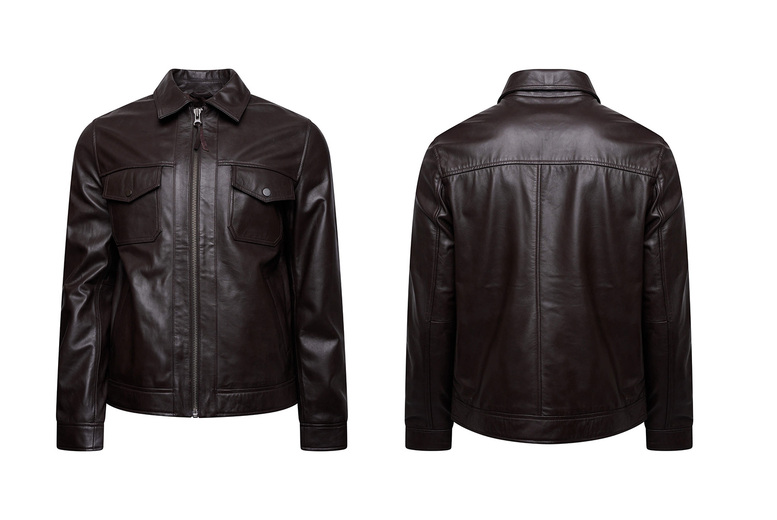Men’s Barneys Real Leather Patch-Pocket Harrington – 5 Sizes Men’s Barneys Real Leather Patch-Pocket Harrington – 5 Sizes