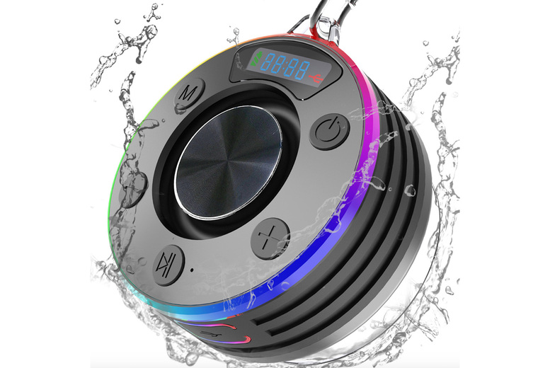 Waterproof Bluetooth Shower Speaker – Blue or Black | Wowcher