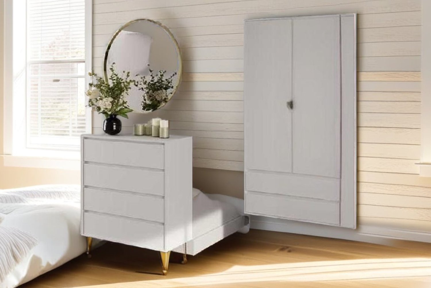 White 4-Drawer Chest with Gold Legs – Contemporary Bedroom Storage | Wowcher White 4-Drawer Chest with Gold Legs – Contemporary Bedroom Storage | Wowcher