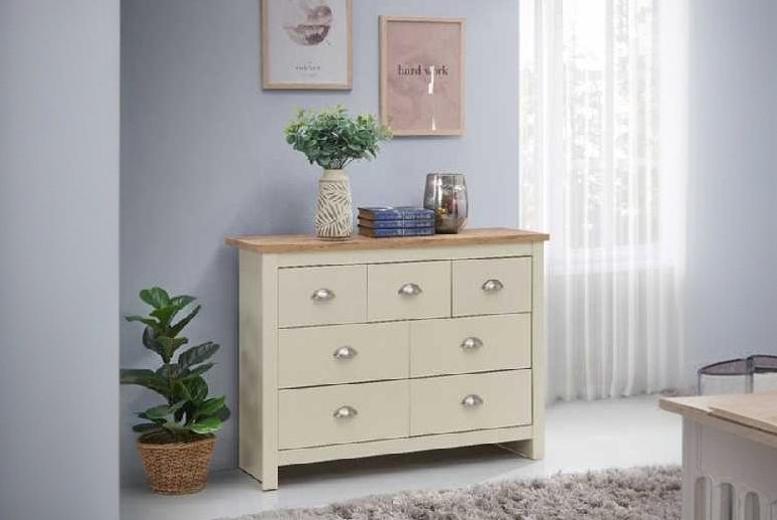 Cream 7-Drawer Bedroom Chest with Steel Handles – Ample Storage, Classic Style | Wowcher Cream 7-Drawer Bedroom Chest with Steel Handles – Ample Storage, Classic Style | Wowcher