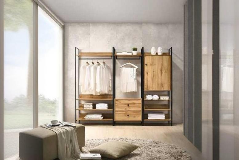 Modern Dark Grey Bedroom Set – Open Wardrobe & Storage, Durable Metal Frame, Contemporary Style | Wowcher Modern Dark Grey Bedroom Set – Open Wardrobe & Storage, Durable Metal Frame, Contemporary Style | Wowcher